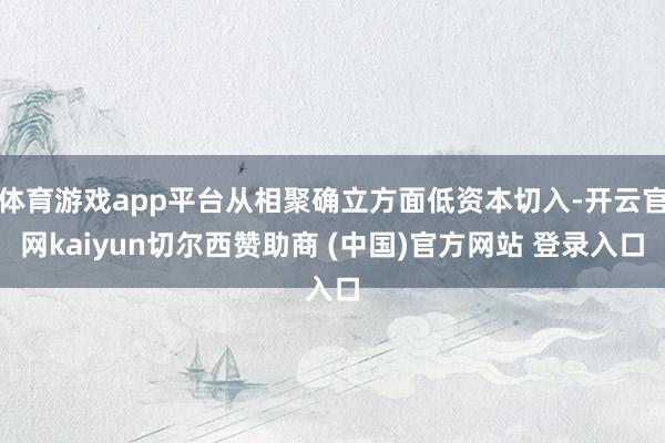 体育游戏app平台从相聚确立方面低资本切入-开云官网kaiyun切尔西赞助商 (中国)官方网站 登录入口