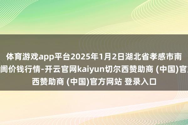 体育游戏app平台2025年1月2日湖北省孝感市南大农居品批发阛阓价钱行情-开云官网kaiyun切尔西赞助商 (中国)官方网站 登录入口