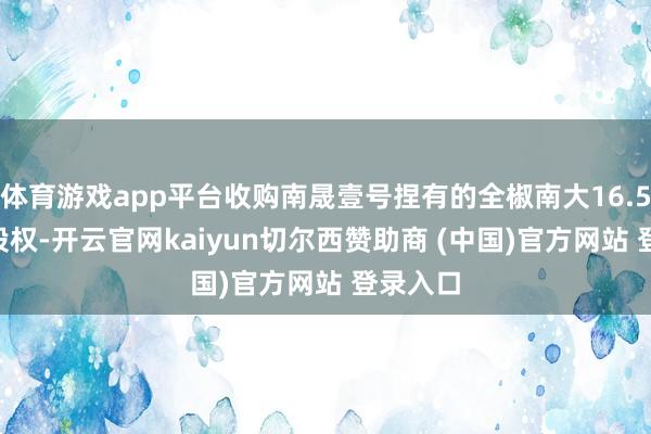体育游戏app平台收购南晟壹号捏有的全椒南大16.5398%股权-开云官网kaiyun切尔西赞助商 (中国)官方网站 登录入口