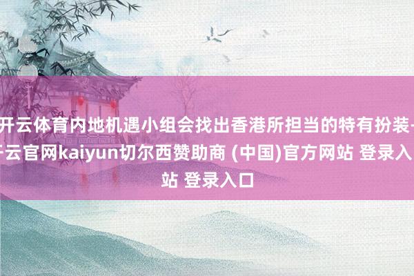 开云体育内地机遇小组会找出香港所担当的特有扮装-开云官网kaiyun切尔西赞助商 (中国)官方网站 登录入口