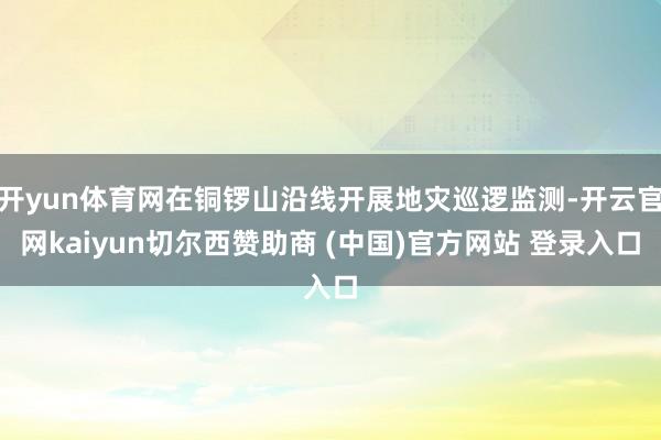 开yun体育网在铜锣山沿线开展地灾巡逻监测-开云官网kaiyun切尔西赞助商 (中国)官方网站 登录入口