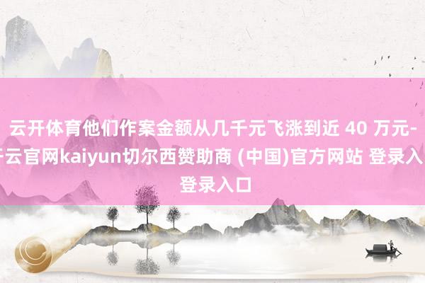 云开体育他们作案金额从几千元飞涨到近 40 万元-开云官网kaiyun切尔西赞助商 (中国)官方网站 登录入口